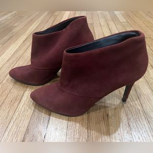 Zara Womens Ankle Boots Booties Red Stiletto Heel Pointed Toe Pull On 6.5 EUR 37